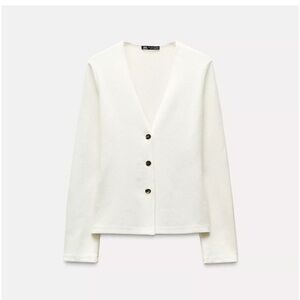 Zara Cream V-Neck Cardigan